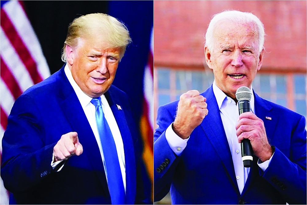 Ai sẽ là tân chủ nhân của Nhà Trắng - ông Donald Trump (trái) hay ông Joe Biden (phải)? 