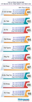 infographics 10 tinh thanh pho co tri gia xuat khau nhap khau cao nhat nam 2016
