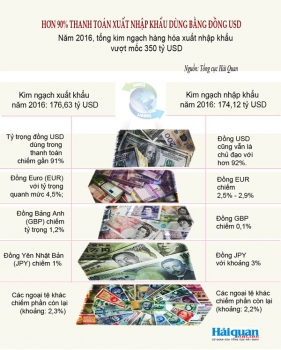 infographics nam 2016 dong ngoai te nao duoc dung de thanh toan xnk lon nhat
