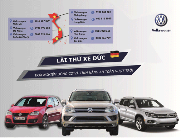 Cơ hội lái thử các mẫu xe Volkswagen tại Việt Nam