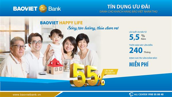 BAOVIET Bank ưu đãi lãi suất cho vay chỉ từ 5,5%