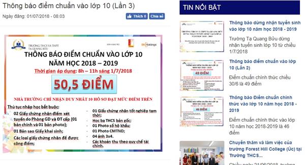 Điểm chuẩn vào lớp 10 thay đổi &quot;xoành xoạch&quot;: Giám đốc Sở nói gì?