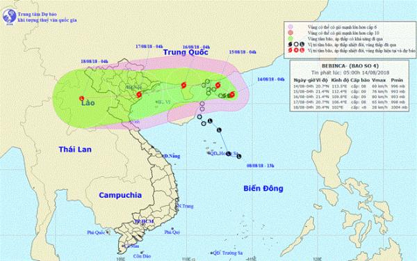 Bão số 4 có khả năng mạnh thêm, Bắc Bộ chuẩn bị đón mưa rất to