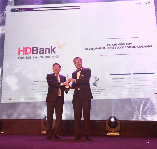 HDBank được bình chọn là nơi làm việc tốt nhất châu Á năm 2018