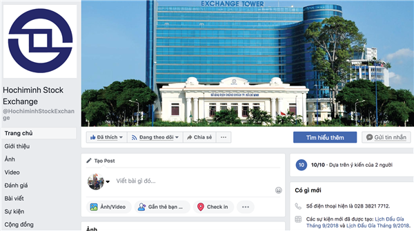 Sở Giao dịch chứng khoán TP.HCM ra mắt trang Facebook