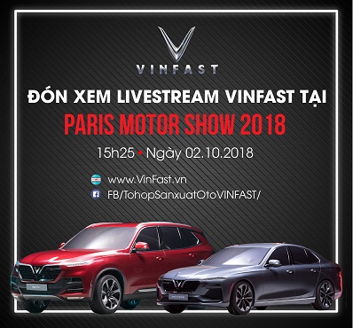 Đếm ngược Lễ ra mắt xe hơi thương hiệu Việt tại Paris Motor Show 2018