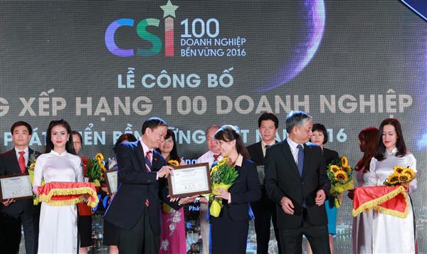 SHB lọt top 100 doanh nghiệp bền vững năm 2016