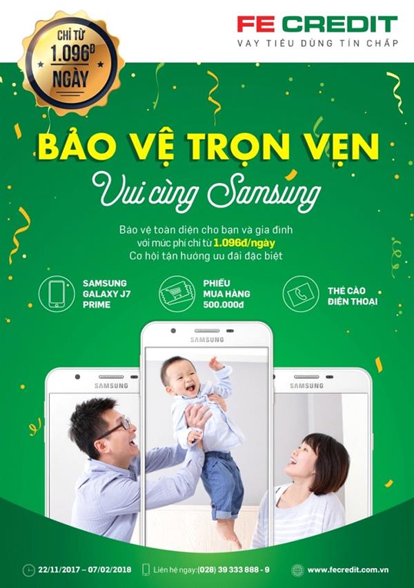 Mua bảo hiểm có cơ hội trúng điện thoại Samsung J7