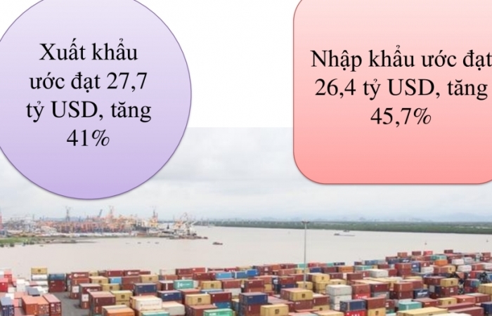 Xuất nhập khẩu ước đạt hơn 54 tỷ USD trong tháng 1/2021