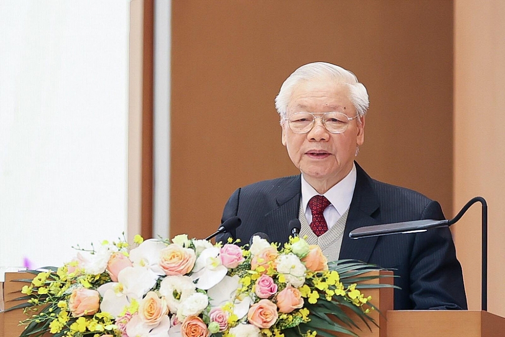 Tổng Bí thư Nguyễn Phú Trọng phát biểu chỉ đạo tại Hội nghị. Ảnh: VGP