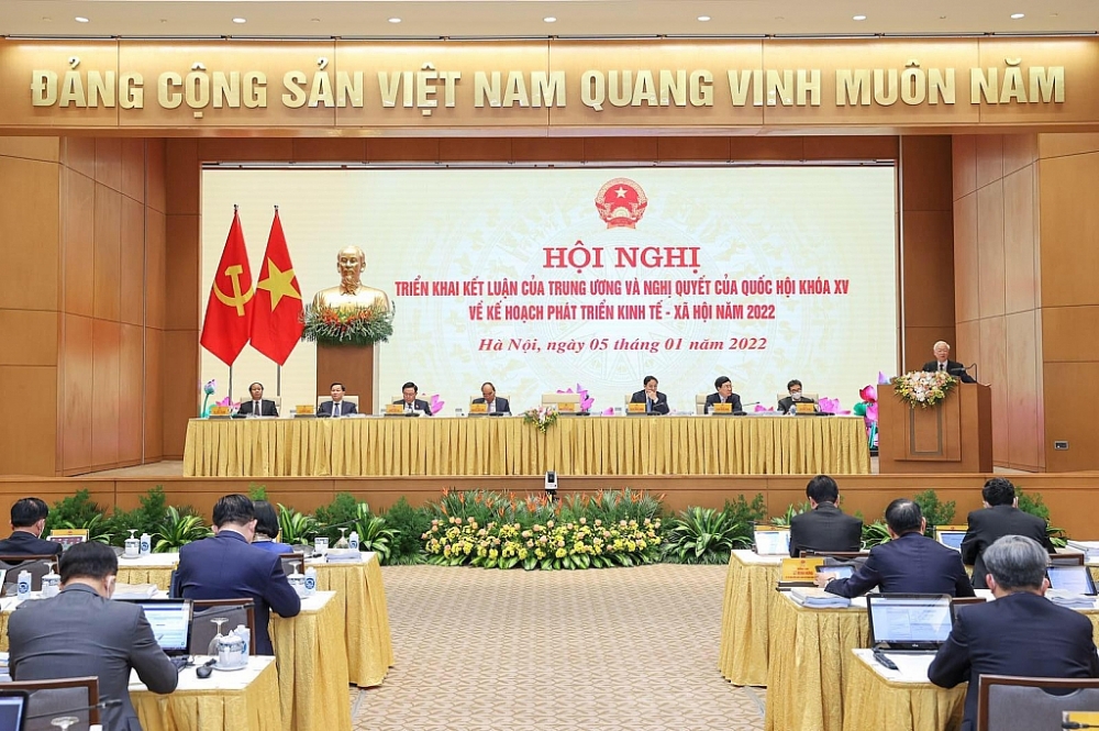 Tổng Bí thư Nguyễn Phó Trọng đã nêu lên một số nhiệm vụ cần chú trọng triển khai trong năm 2022. Ảnh: VGP