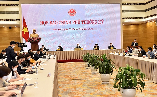 Họp báo Chính phủ thường kỳ tháng 1. Ảnh: VGP