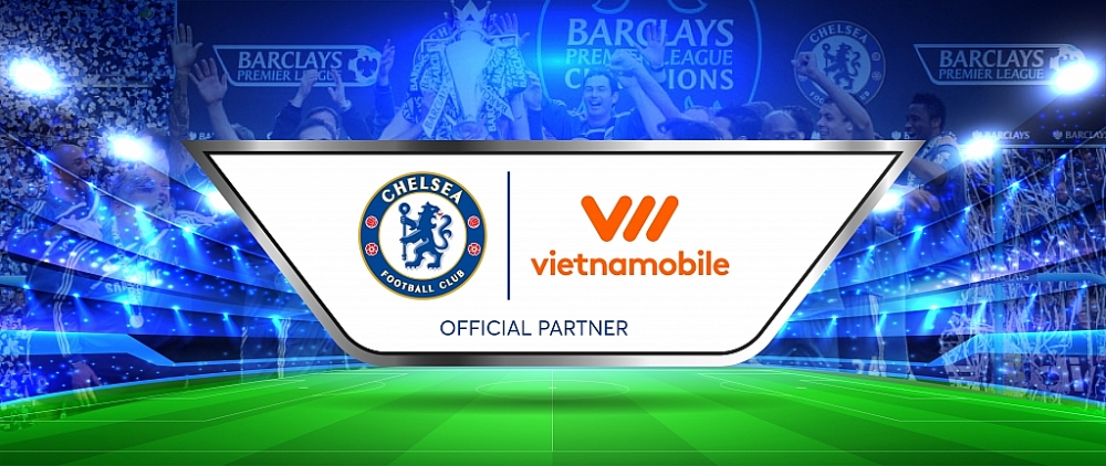 Hình ảnh hợp tác giữa Vietnamobile và CLB Chelsea.
