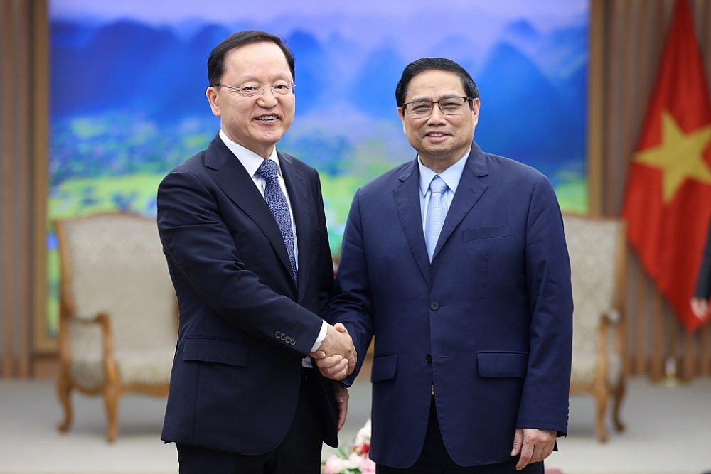 Thủ tướng Chính phủ tiếp Tổng Giám đốc phụ trách tài chính Tập đoàn Samsung.