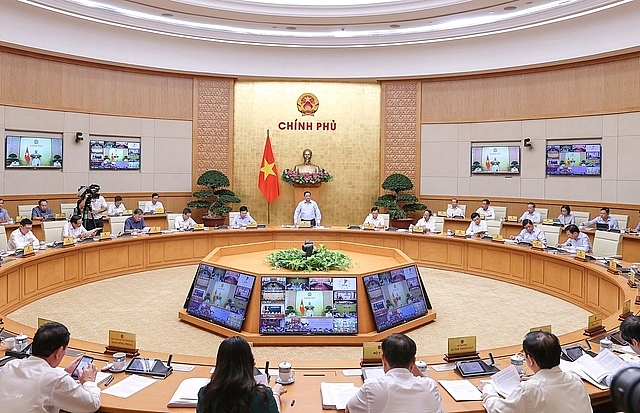 Thủ tướng Chính phủ Phạm Minh Chính chủ trì phiên họp. Ảnh: VGP/Nhật Bắc