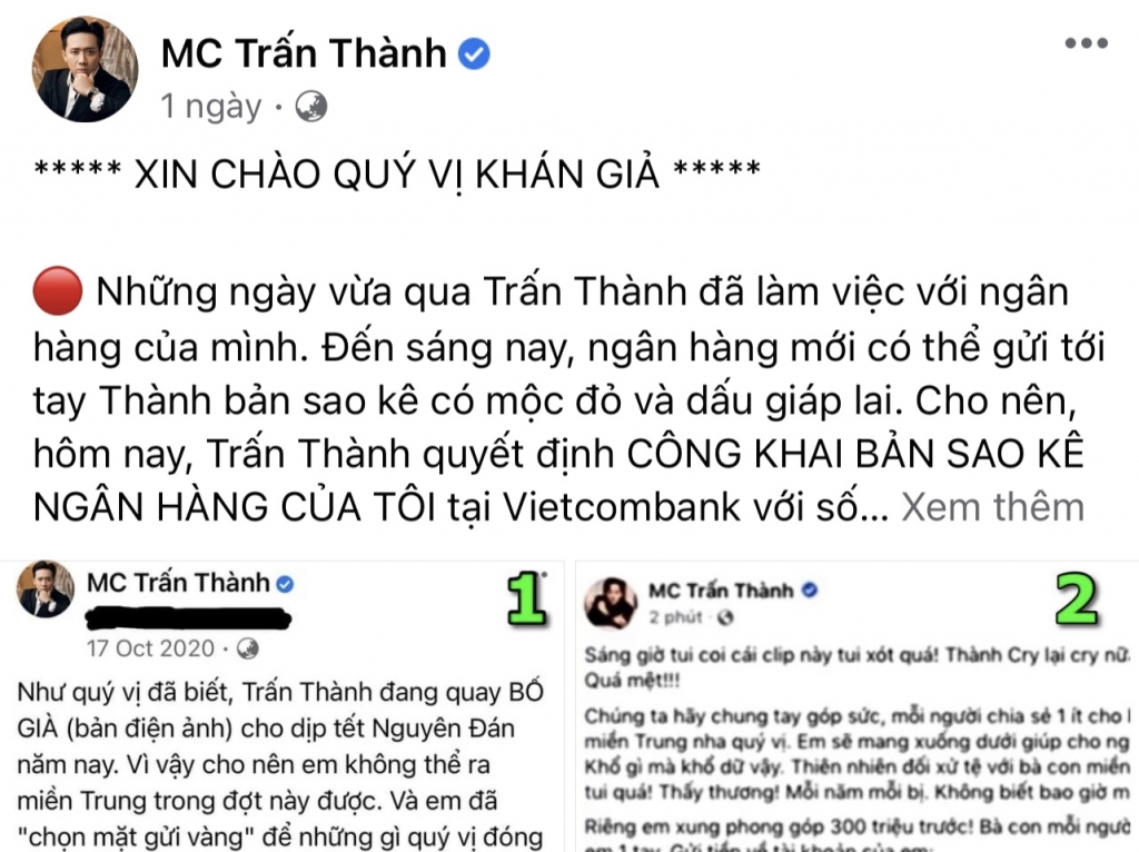 Fanpage của Vietcombank khóa phần bình luận nhiều bài viết sau khi MC Trấn Thành công bố sao kê