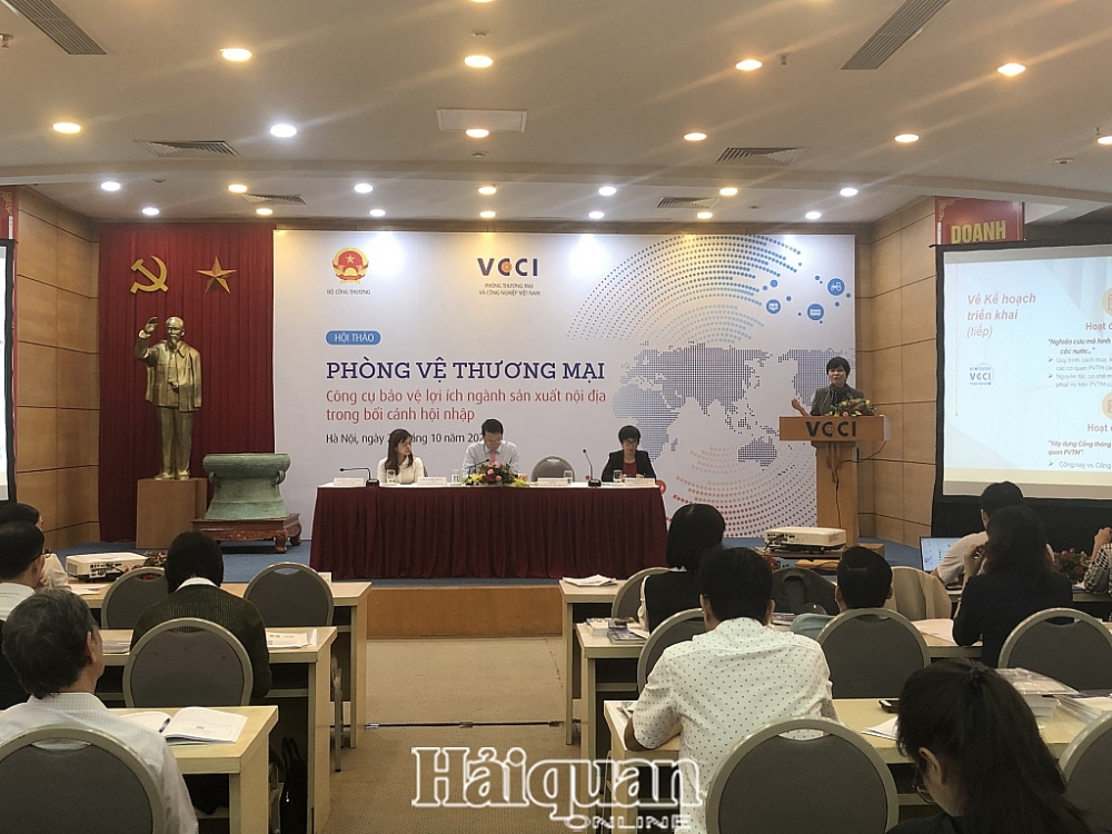 Hội thảo PVTM - Công cụ bảo vệ lợi ích ngành sản xuất nội địa trong bối cảnh hội nhập. Ảnh: H.Dịu