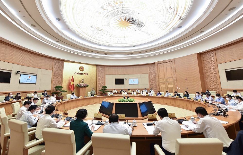 Thủ tướng Phạm Minh Chính chủ trì phiên họp thường kỳ. Ảnh: VGP