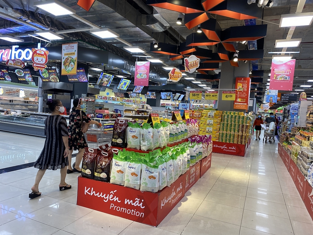 Hệ thống siêu thị tăng lượng hàng hóa phục vụ nhu cầu mua sắm Tết 2022. Ảnh T.D