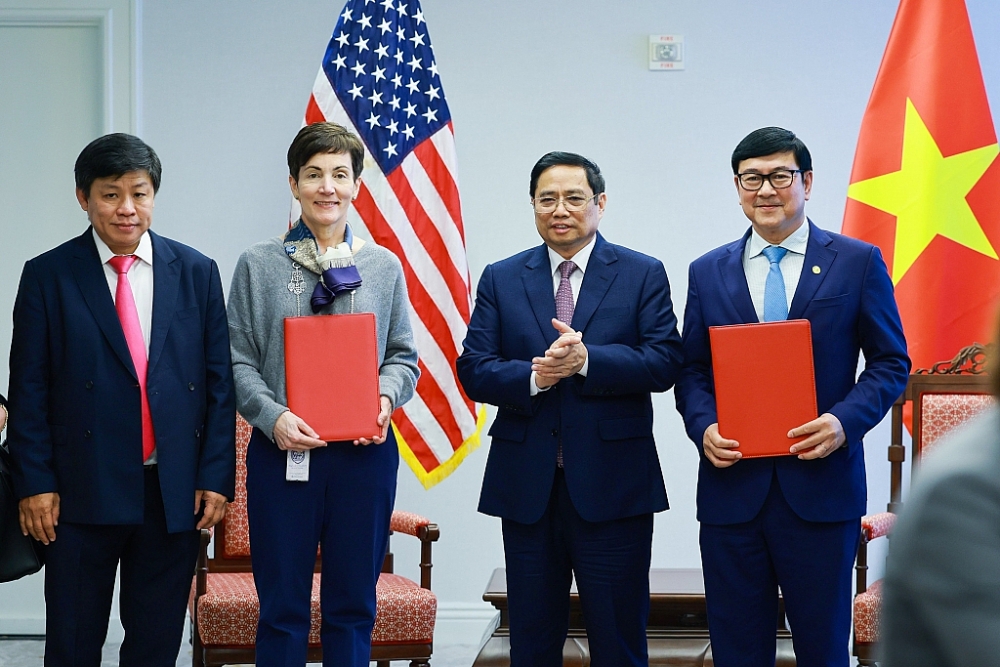Lễ ký kết được diễn ra nhân chuyến thăm chính thức Hoa Kỳ của Thủ tướng Chính phủ nước CHXHCN Việt Nam Phạm Minh Chính