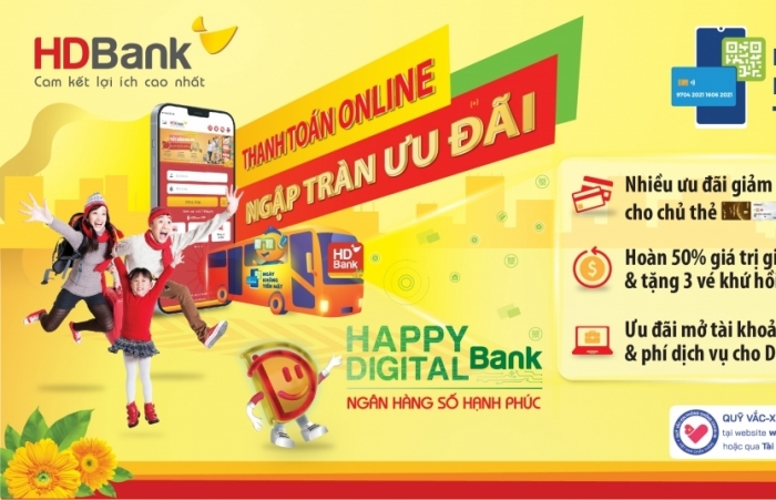 Trúng nhà, trúng xe, nhận ngay ưu đãi hoàn tiền 50% khi thanh toán không tiền mặt với HDBank