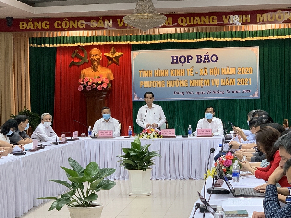 Ông Thái Bảo - Phó Chủ tịch UBND tỉnh Đồng Nai phát biểu tại buổi họp báo. Ảnh: N.H