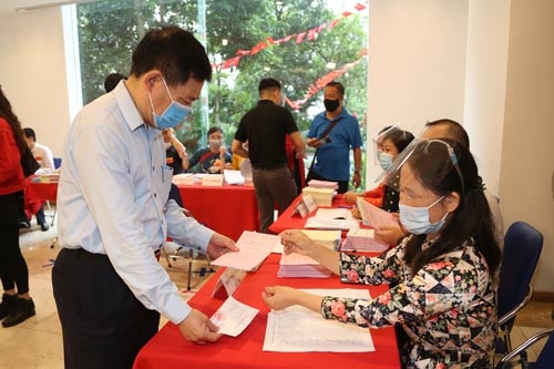 Bộ trưởng Hồ Đức Phớc bầu cử tại phường Thượng Đình, Thanh Xuân, Hà Nội