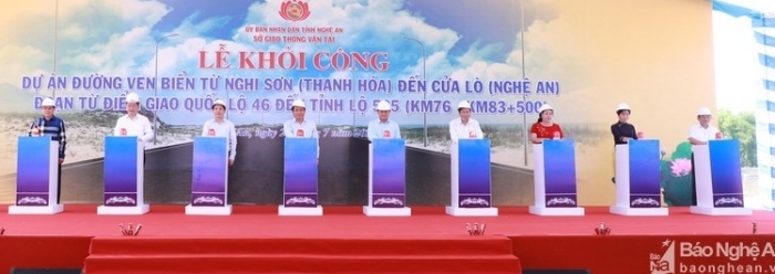 Khởi công Dự án đường ven biển từ Nghi Sơn - Thanh Hóa đến Cửa Lò - Nghệ An
