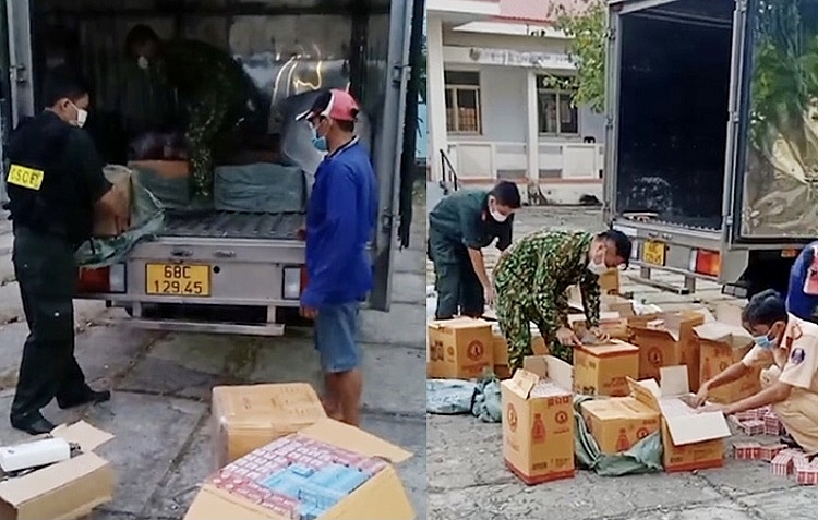 Bắt xe tải chở hàng nghìn sản phẩm nhập lậu từ Kiên Giang