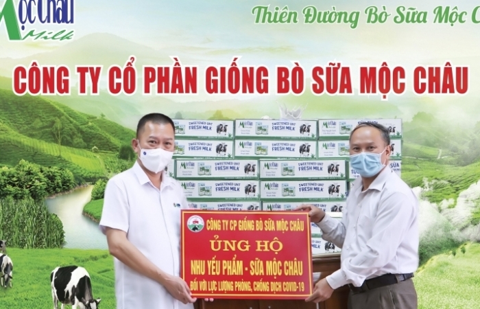 Mộc Châu Milk tặng hơn 50.000 sản phẩm sữa tươi tới người dân và lực lượng chống dịch