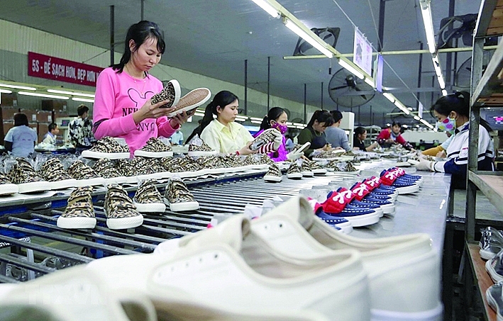 Xuất khẩu ngành da giày đặt mục tiêu khoảng 25 tỷ USD trong cả năm 2022. 	Ảnh: ST