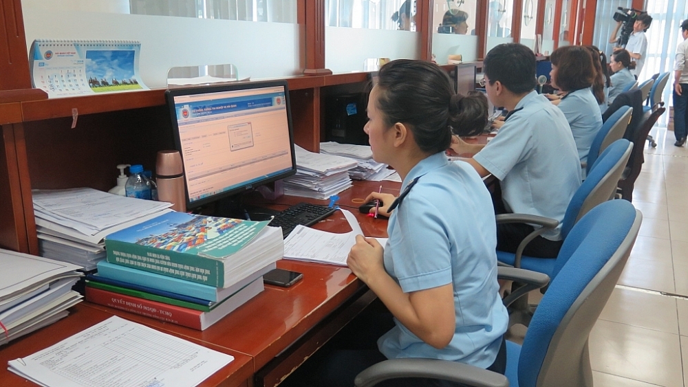 Hoạt động nghiệp vụ tại Chi cục Hải quan cửa khẩu sân bay quốc tế Nội Bài. Ảnh: N.LinH
