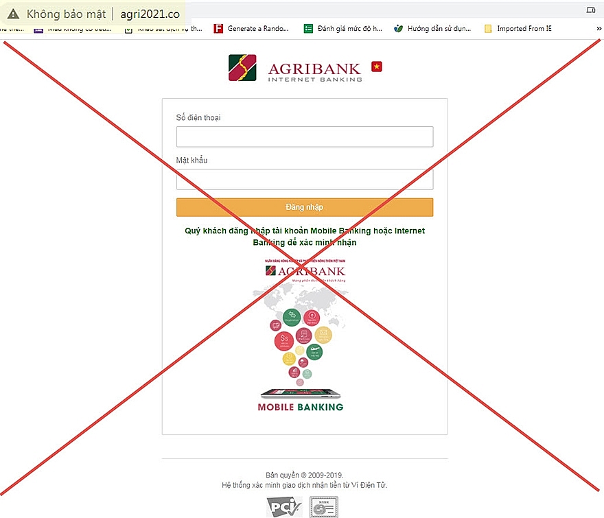 Agribank cảnh báo các trang điện tử giả mạo lừa đảo khách hàng