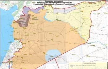 Nga công bố bản đồ Syria mới, cử quân tới biên giới Syria-Thổ Nhĩ Kỳ