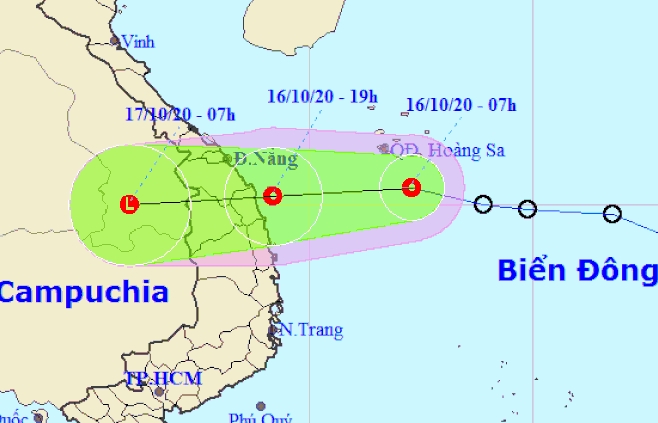Áp thấp nhiệt đới tăng tốc, đổ bộ vào Đà Nẵng - Bình Định tối nay, gây mưa rất to