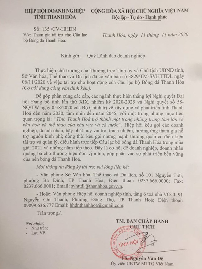 Bầu Đệ lại chia tay CLB Thanh Hóa, kêu gọi nhà tài trợ mới - Ảnh 1.