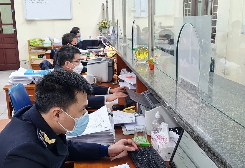 Hoạt động nghiệp vụ tại Chi cục Hải quan Bắc Ninh (ảnh chụp ngày 14/2/2022).