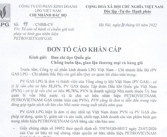 Petro Vietnam GAS LPG “cầu cứu” Ban Chỉ đạo 389 quốc gia