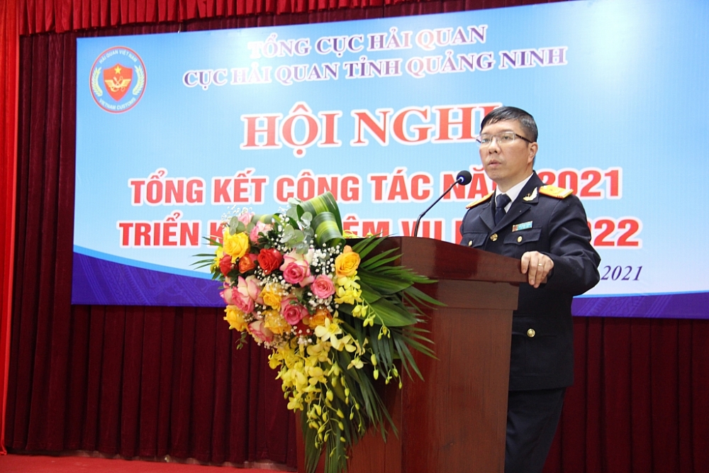 Phó Tổng cục trưởng Tổng cục Hải quan Lưu Mạnh Tưởng phát bểu chỉ đạo hội nghị. Ảnh: Q.H