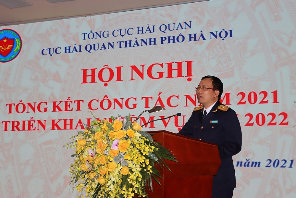 Tổng cục trưởng Tổng cục Hải quan Nguyễn Văn Cẩn phát biểu chỉ đạo hội nghị. Ảnh: Q.H