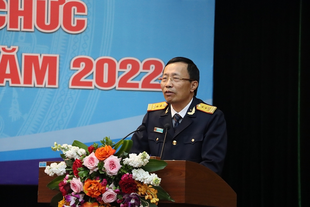 Tổng cục trưởng Tổng cục Hải quan Nguyễn Văn Cẩn phát biểu chỉ đạo hội nghị. Ảnh: Q.H