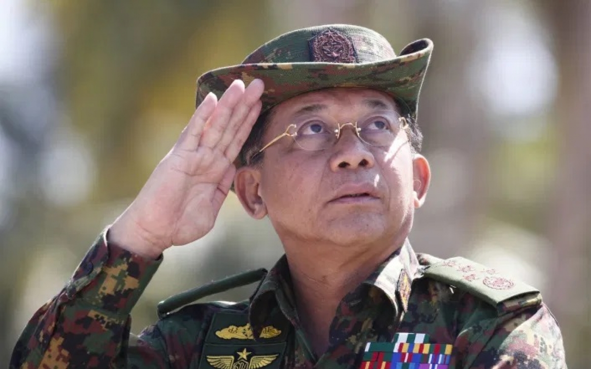 Tổng tư lệnh quân đội Myanmar Min Aung Hlaing. Ảnh: AFP.