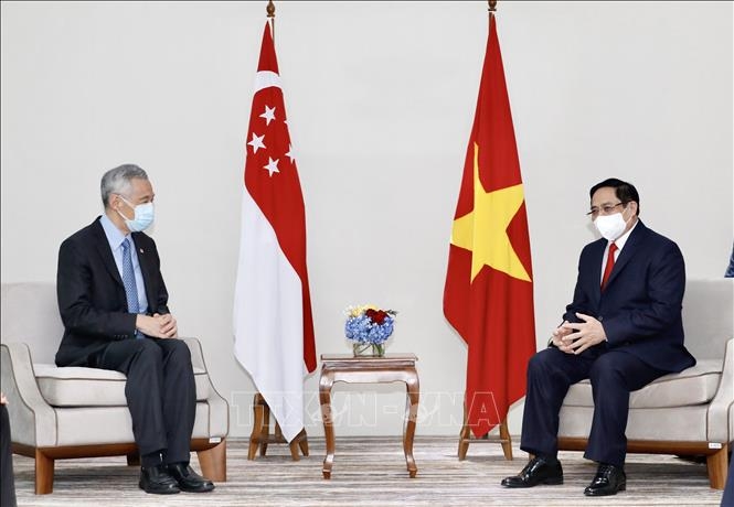 Thủ tướng Phạm Minh Chính hội kiến Thủ tướng Singapore Lý Hiển Long