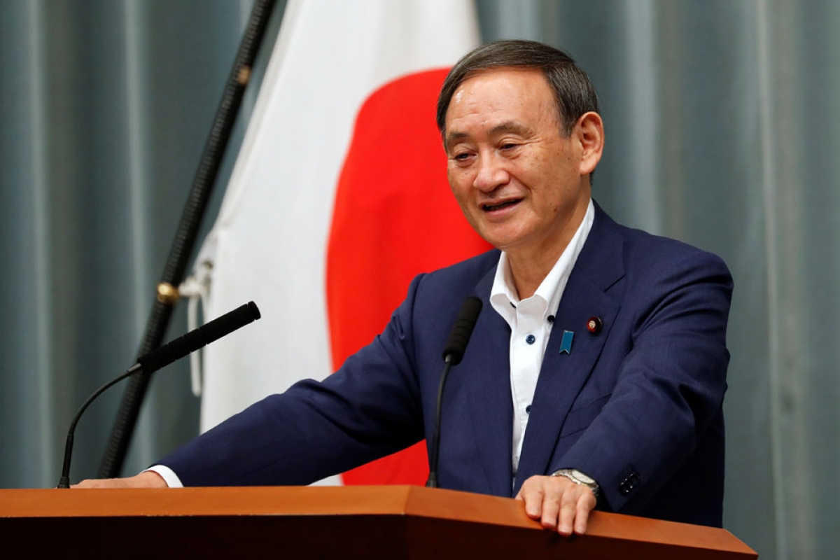 Ông Suga Yoshihide, Chánh văn phòng Nội các Nhật Bản đã được bầu làm Chủ tịch Đảng với số phiếu cao (Ảnh: Reuters)