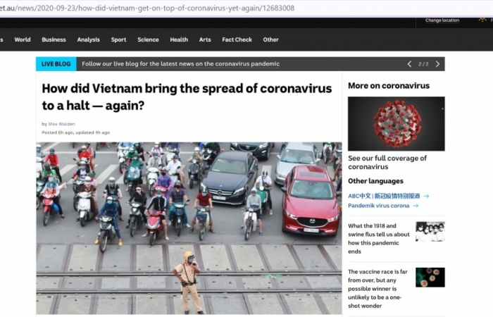 Báo Australia: Việt Nam dập dịch Covid-19 lần 2 nhanh, hiệu quả và không tốn kém