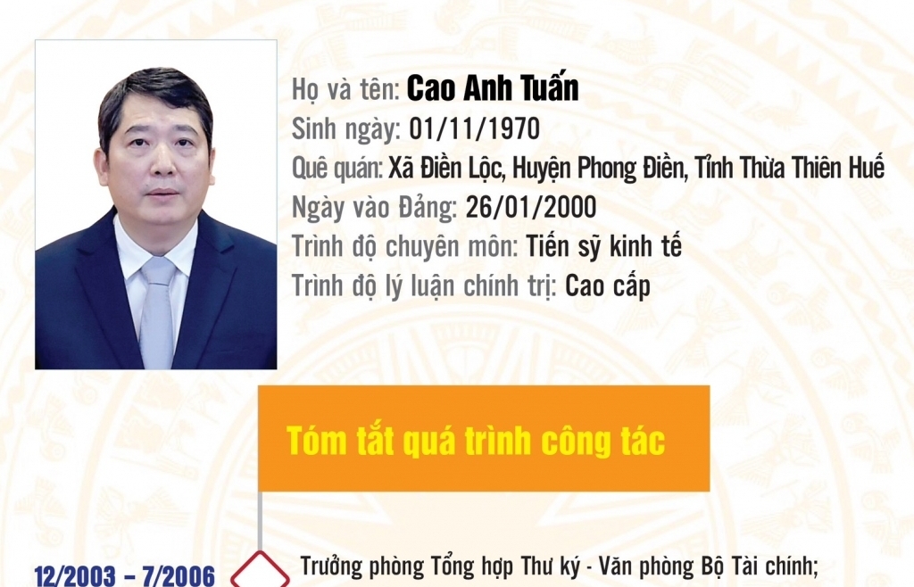 Infographics: Tiểu sử tân Thứ trưởng Bộ Tài chính Cao Anh Tuấn