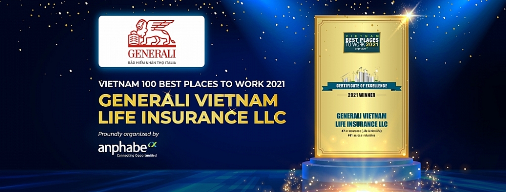 Generali được vinh danh “Top 100 nơi làm việc tốt nhất Việt Nam 2021”