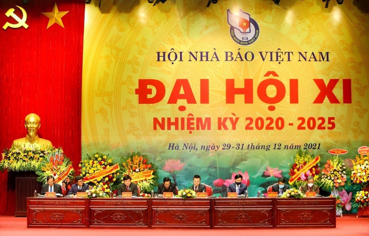 Đại hội Hội Nhà báo Việt Nam khoá XI diễn ra ngày 31/12 tại Hà Nội. (Ảnh: TTXVN)