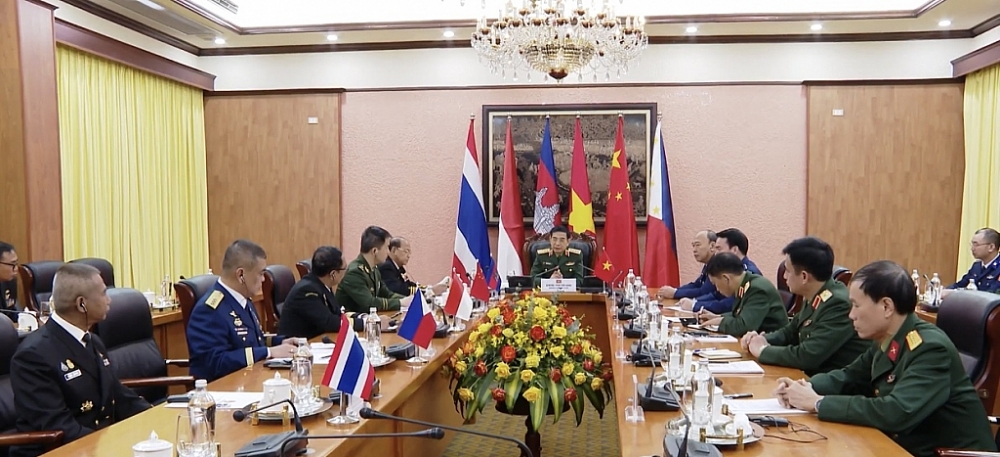 Đại tướng Phan Văn Giang tiếp xã giao Đoàn lãnh đạo lực lượng thực thi pháp luật trên biển các nước sang tham dự Chương trình giao lưu “Cảnh sát biển Việt Nam và những người bạn” lần thứ nhất, năm 2022.