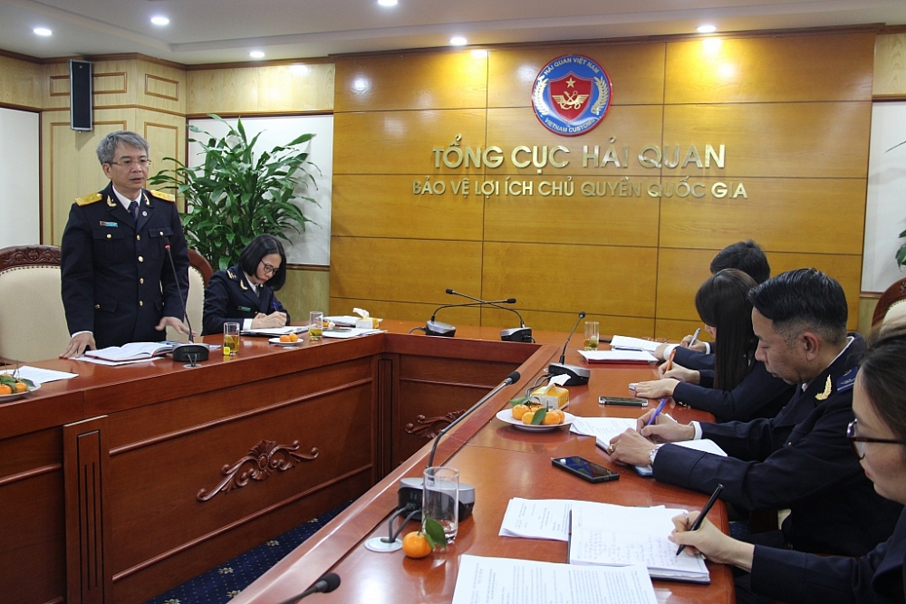 Phó Tổng cục trưởng Mai Xuân Thành phát biểu chỉ đạo tại Hội nghị tổng kết công tác năm 2022 và triển khai nhiệm vụ năm 2023 của Vụ Hợp tác quốc tế. Ảnh: H.Nụ